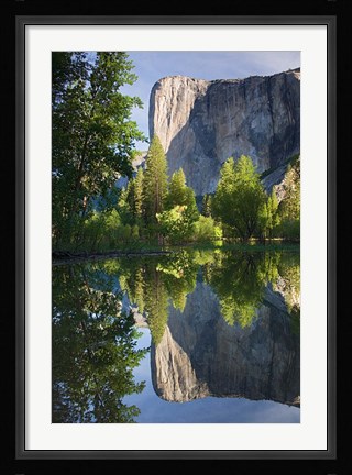 Framed El Capitan reflected in Merced River Yosemite NP, CA Print
