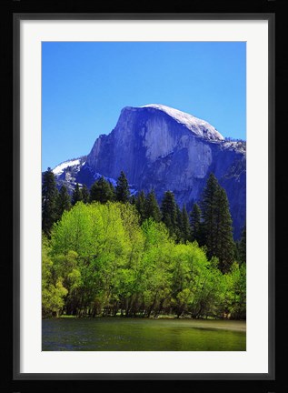 Framed View of Half Dome rock and Merced River, Yosemite National Park, California Print
