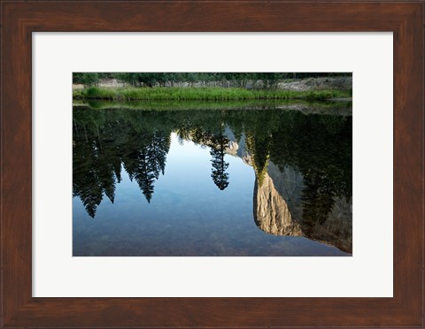 Framed Reflection of El Capitan in Mercede River, Yosemite National Park, California - Horizontal Print