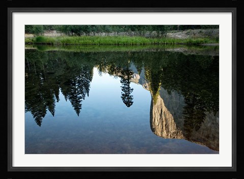Framed Reflection of El Capitan in Mercede River, Yosemite National Park, California - Horizontal Print