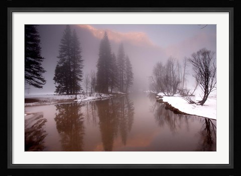 Framed Valley mist, Yosemite, California Print