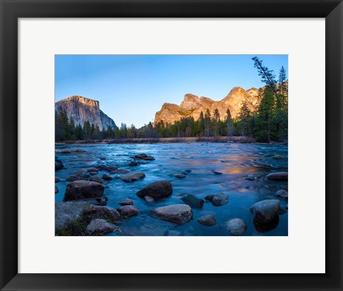 Framed Rocks in The Merced River in the Yosemite Valley Print