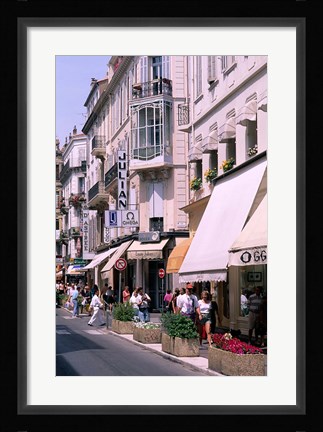 Framed Shopping Scenic, Cannes, France Print