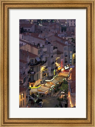 Framed Overview of Rue Faure, Cannes, France Print