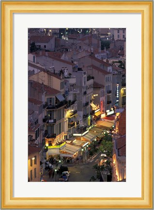 Framed Overview of Rue Faure, Cannes, France Print