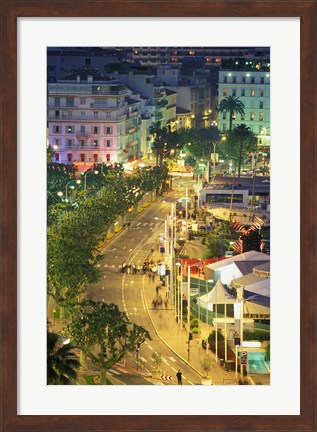 Framed Overview of La Pantiero, Cannes, France Print