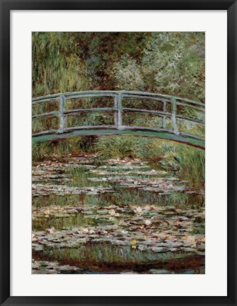 Framed Waterlily Pond, Japanese Bridge Print