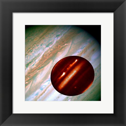 Framed Hubble/IRTF Composite Image of Jupiter Storms Print