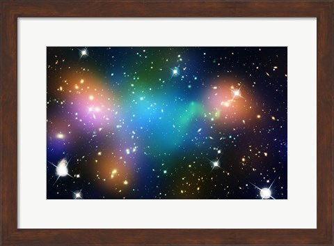 Framed Galaxy Cluster Abell 520 (HST-CFHT-CXO Composite) Print