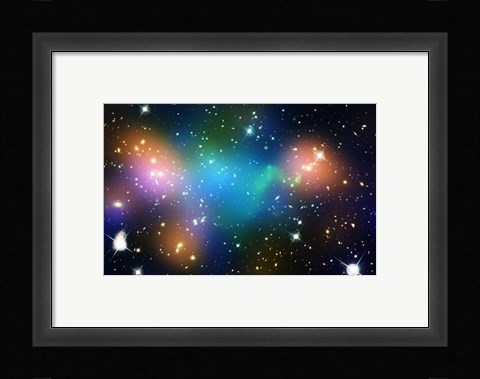 Framed Galaxy Cluster Abell 520 (HST-CFHT-CXO Composite) Print