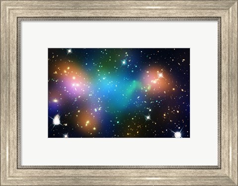 Framed Galaxy Cluster Abell 520 (HST-CFHT-CXO Composite) Print