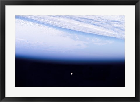 Framed Full Moon above Earth's Horizon and Airglow Print
