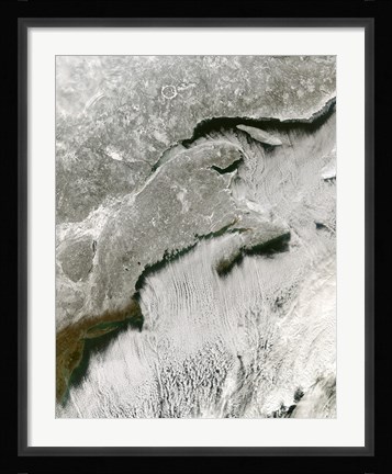 Framed Snow and Cloud Streets, New England and the Maritimes Print