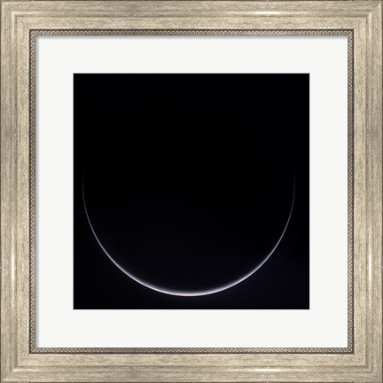 Framed Sun-Illuminated Crescent of Earth around Antarctica Print