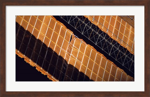 Framed Close-up View of the Repaired Solar Array on the International Space Station Print