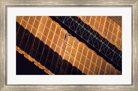 Framed Close-up View of the Repaired Solar Array on the International Space Station Print
