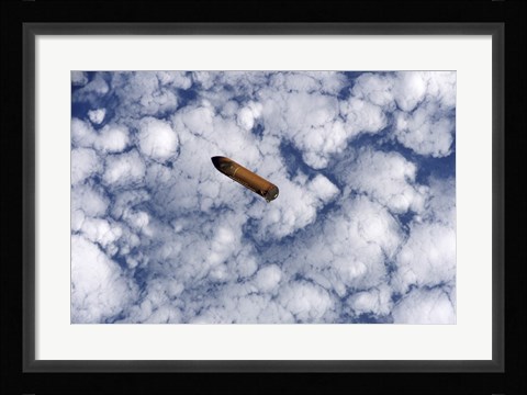 Framed Space Shuttles External Fuel Tank Falls Toward Earths Atmosphere Print