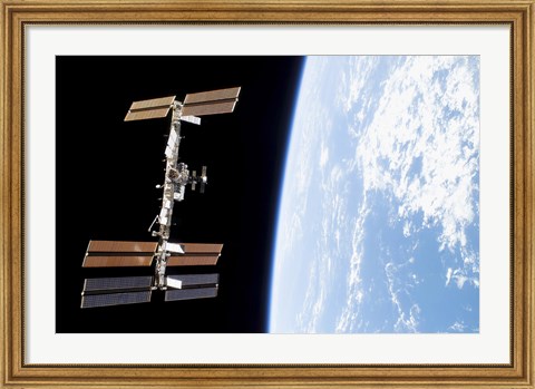 Framed International Space Station Parrallel to Earth Print