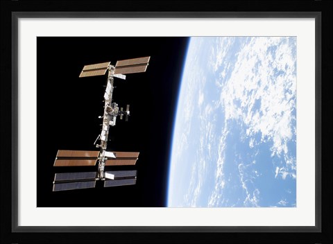 Framed International Space Station Parrallel to Earth Print