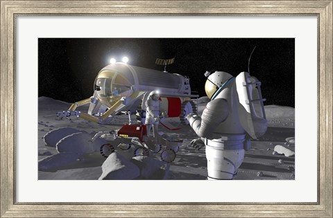 Framed Artist&#39;s Rendering of Future Space Exploration Missions Print