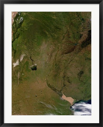 Framed Satellite view of Argentina Print