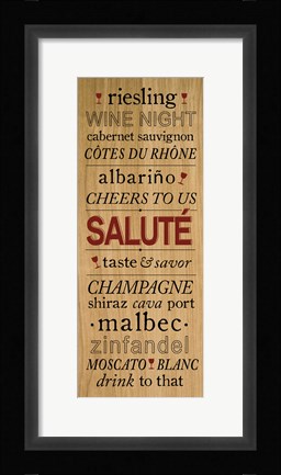 Framed Wine Words I Print