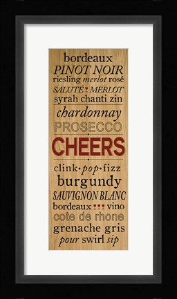 Framed Wine Words II Print