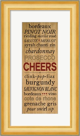 Framed Wine Words II Print