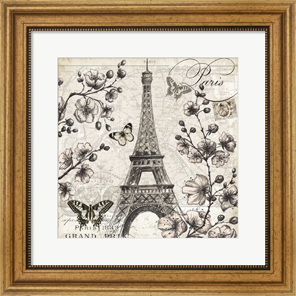 Framed Paris in Bloom I Print