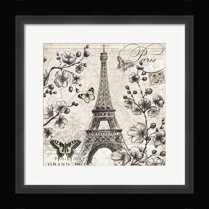 Framed Paris in Bloom I Print