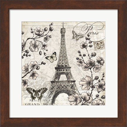 Framed Paris in Bloom I Print