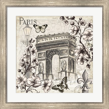 Framed Paris in Bloom II Print
