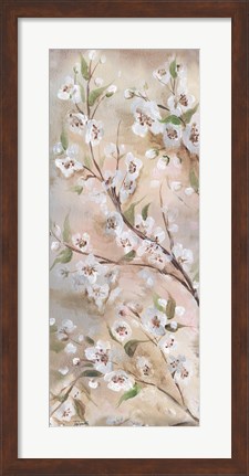Framed Cherry Blossoms Taupe Panel II Print