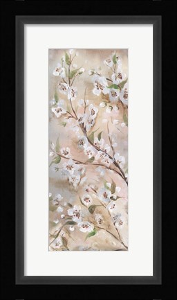 Framed Cherry Blossoms Taupe Panel II Print