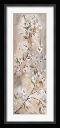 Framed Cherry Blossoms Taupe Panel I Print