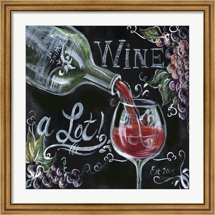 Framed Chalkboard Wine I Print