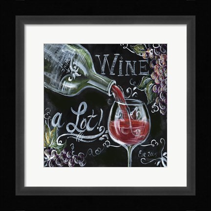Framed Chalkboard Wine I Print