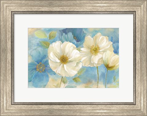 Framed Watercolor Poppies Landscape Print