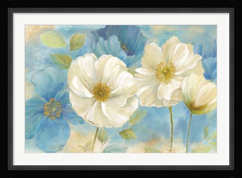 Framed Watercolor Poppies Landscape Print