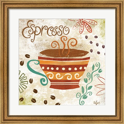 Framed Colorful Coffee III Print