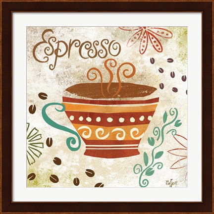 Framed Colorful Coffee III Print