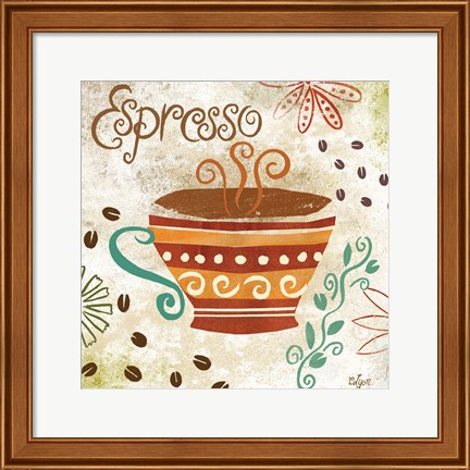 Framed Colorful Coffee III Print