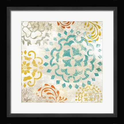 Framed Colorful Medallions II Print