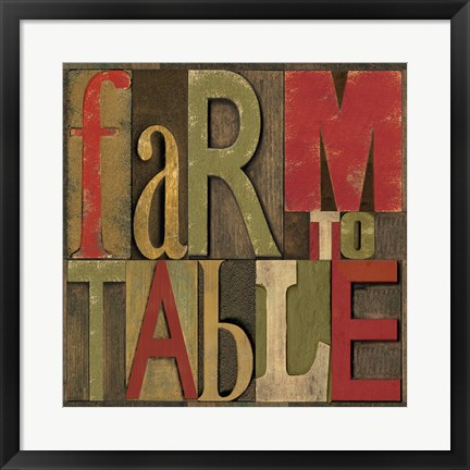 Framed Printers Block Farm To Table I Print