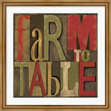 Framed Printers Block Farm To Table I Print