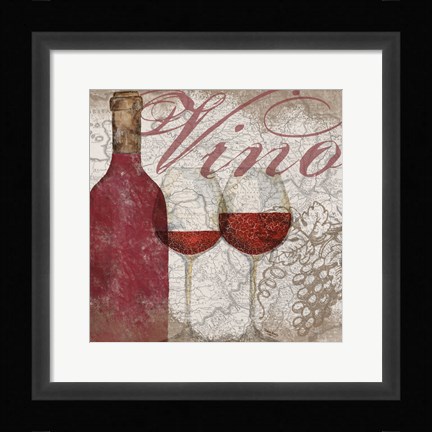 Framed Vino and Vin I Print