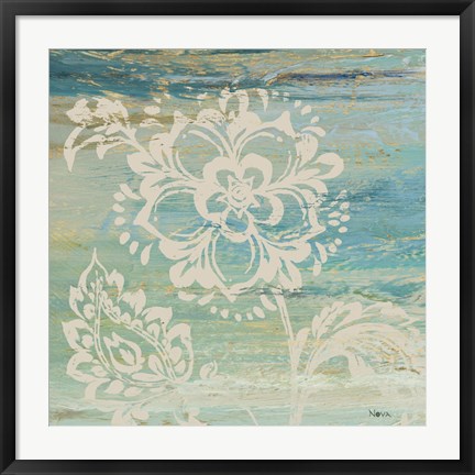 Framed Blue Indigo w/Lace IV Print