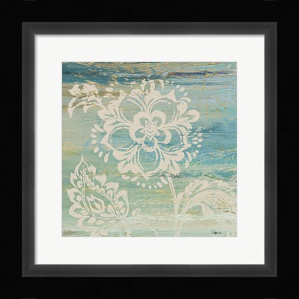 Framed Blue Indigo w/Lace IV Print