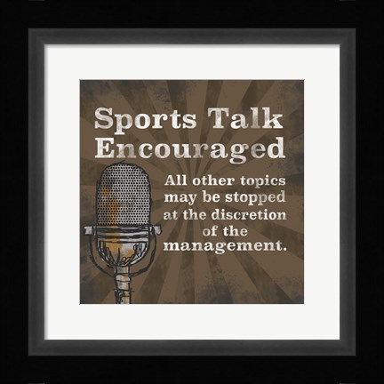 Framed Sports Talk I Print