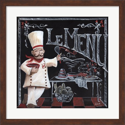 Framed Chalkboard Chefs I Print